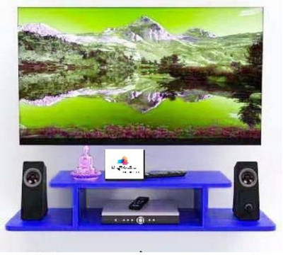 THE PINEWOOD ENTERPRISES Wall Set top Box Stand Wall Hanging Shelf TV and Remote Stand Wooden, MDF (Medium Density Fiber) Wall Shelf(Number of Shelves - 4, Blue)
