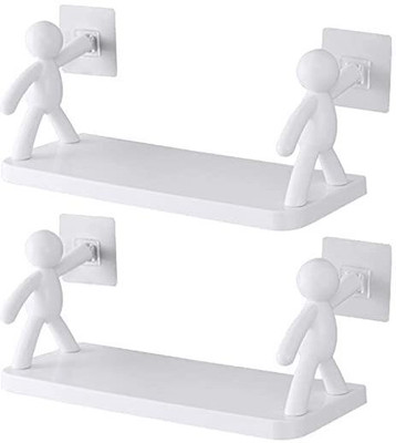 Corevalue Plastic Wall Shelf(Number of Shelves - 2, White)