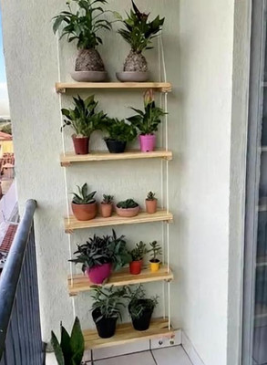 GJ33CART Wooden Wall Shelf(Number of Shelves - 5)