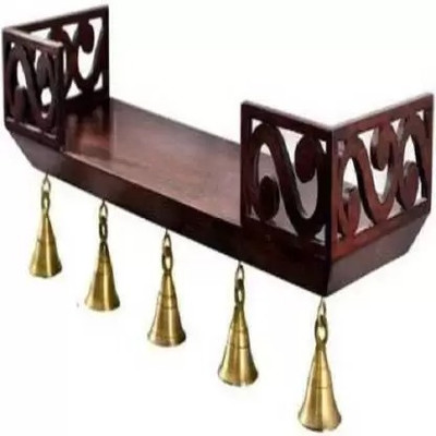 ShaizRArt Wall Temple Shelves, Statue Interior Design Wall Mounted Temple, Living Room MDF (Medium Density Fiber) Wall Shelf(Number of Shelves - 1, Brown)