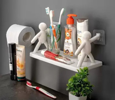 QXORE Plastic Wall Shelf(Number of Shelves - 1, White)
