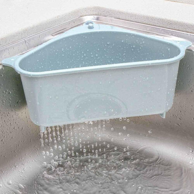 Manav Triangle Shape Sink Storage Rack Drain Shelf Suction Cup Sink Soap Holder Plastic Wall Shelf(Number of Shelves - 1, Multicolor)