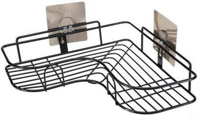 THE FLYING KART The Flying Kart 1 Pc Black Bathroom Corner Rack I Wall Rack Shelf I Shower Caddy Steel Wall Shelf(Number of Shelves - 1, Black)