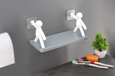 decoroid Wall Mounted Shelf, Bathroom Shelf Organizer R1.420 Plastic Wall Shelf(Number of Shelves - 1, White)