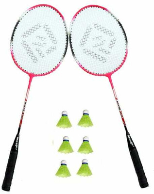 Rakso Badmintion racket set 2 pc badminton and 6 shuttle cock Badminton Kit