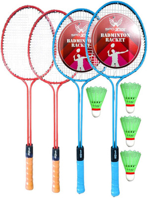 SPO Zone Premium Quality Badminton Rackets With Shuttle Cocks Badminton Kit_MF-2 Badminton Kit