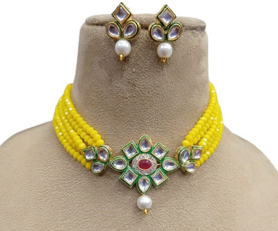 GEODE DELIGHT Alloy Gold-plated Yellow Jewellery Set(Pack of 1)