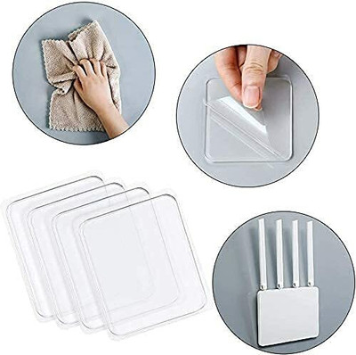 LAKSHMINARAYAN SALES Double Sided Tape Double Sided Sticker Double Sided Adhesive Pads, Two Sided Pre-Cut Square Tape (Manual)(Set of 20, TRANSPARENT)