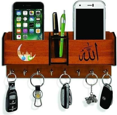 CAPIO ART MULTIPURPOSE DESIGNER KEY HOLDER/KEY ORGANISER/WALL MOUNTED KEY HOLDER Wood Key Holder(8 Hooks, Brown)
