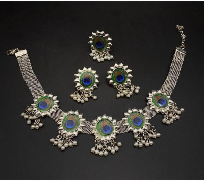 GEODE DELIGHT Alloy Silver Multicolor Jewellery Set(Pack of 1)