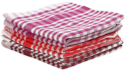 SHA Premium Kitchen Check Napkin, Roti Napkin and Cleaning Duster (20X20 Inch) Wet and Dry Cotton Cleaning Cloth(6 Units)