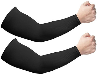 Queen Style Cotton Arm Sleeve For Men & Women(Free, Black)