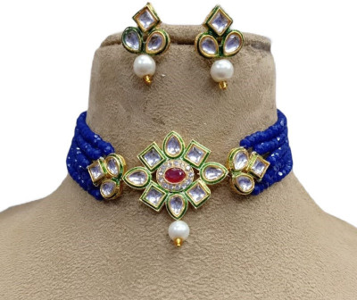 GEODE DELIGHT Alloy Gold-plated Blue Jewellery Set(Pack of 1)