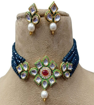 GEODE DELIGHT Alloy Gold-plated Blue Jewellery Set(Pack of 1)