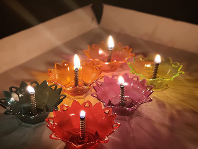 DVH Plastic (Pack of 12) Table Diya(Height: 1.5 inch)