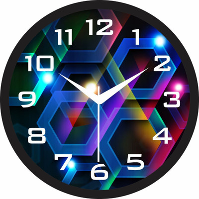 Gulabi Art Analog 28 cm X 28 cm Wall Clock(Multicolor, With Glass, Standard)