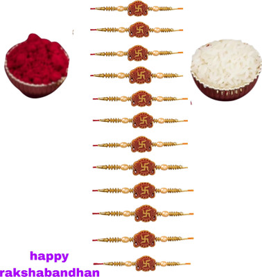 BHAVYA SALES Designer New_Mangalam407-N2 Assorted Rakhi  Set(12)