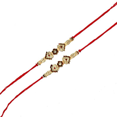 BHAVYA SALES Designer S424-N2 Assorted Rakhi  Set(2 Rakhi)
