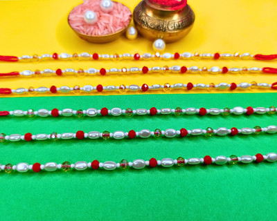 Orangenysha Designer N-RAKI558-6PCS Mauli Thread Rakhi  Set(6 Rakhi)