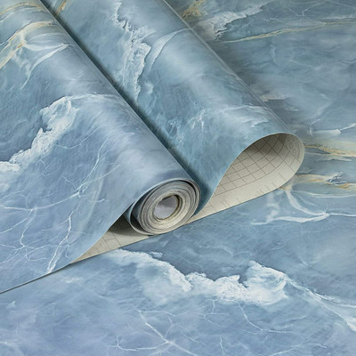 MANIBAM IMPEX Vinyl Classics Blue Wallpaper(L x W: 200 cm x 60 cm)