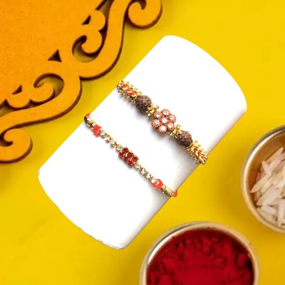 SUNRISE FARMER Bhaiya Bhabhi Bhaiya & Bhabhi Rakhi with Roli & Chawal Pack Silver Rakhi  Set(Bhaiya & Bhabhi Rakhi set with Roli & Chawal Pack)