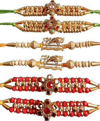 BHAVYA SALES Designer S568-N2 Assorted Rakhi  Set(6)