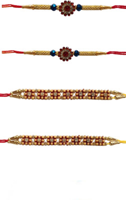 BHAVYA SALES Designer M27_New_Rakhi_set-N2 Assorted Rakhi  Set(DESIGNER HANDMADE RAKHI SET)