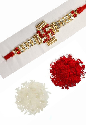 BHAVYA SALES Designer S496-N2 Assorted Rakhi  Set(1 DESIGNER HANDMADE RAKHI)