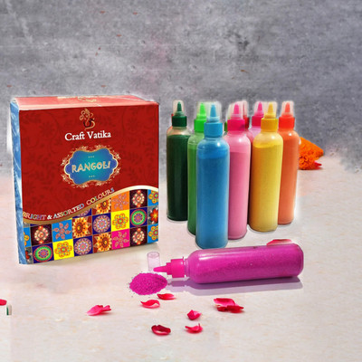 CraftVatika Pack of 12 Rangoli Powder(Multicolor)