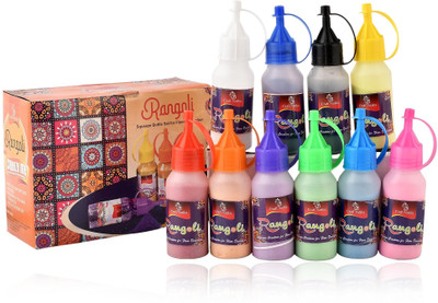 CraftVatika Pack of 10 Rangoli Powder(Multicolor)