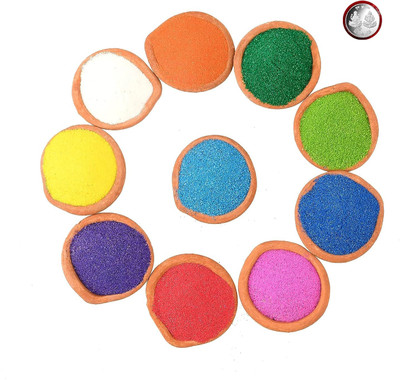 Anshri Pack of 10 Rangoli Powder(Multicolor)