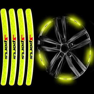 ROY Car 20 pcs Wheel Reflective sticker 15 mm x 0.13 m Green Reflective Tape 15 mm x 0.13 m Green Reflective Tape(Pack of 1)