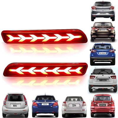 Air Wink LED Car Reflector Rear Brake Light Bumper with Wiring Set of 2 Pieces Car Reflector Light(Red)