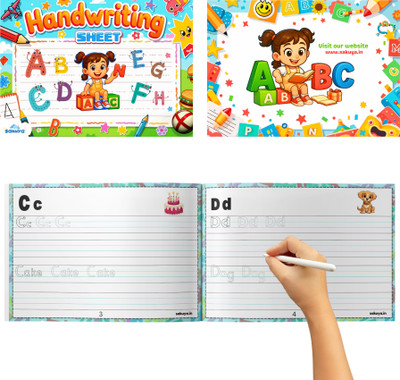 Handwriting Practice Book For Kids | Preschool, Kindergarten, Early Learning Workbook | Improve Writing Skills, Fine Motor Development, Tracing Letters(Glossy finish, Sakuya Publication)