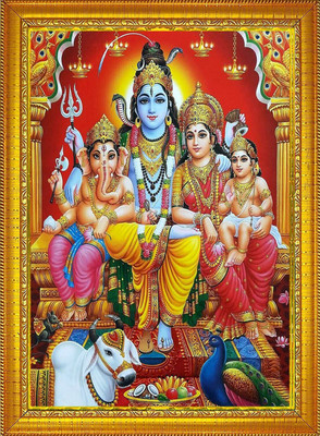 CDM SHIV PARIWAR GOLDEN PHOTO Religious Frame