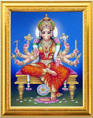 Sarvasiddhanta Arts Varahi Amman Devi photo Frame with Laminated(6 x 8 inches) Religious Frame