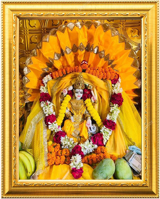 Sarvasiddhanta Arts baglamukhi mata Photo Frame Laminated (6 x8 inches) Religious Frame