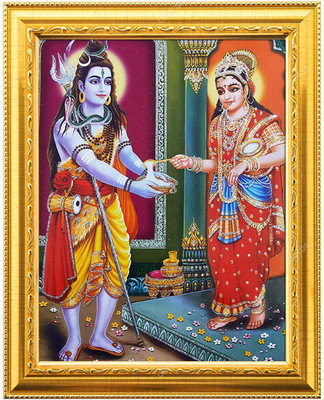 Sarvasiddhanta Arts Maa Annapurna Devi Photo Frame with Laminated(6 inch x 8 inch) Religious Frame