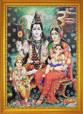 CDM SHIV PARIWAR GOLDEN PHOTO Religious Frame