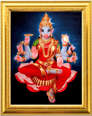 Sarvasiddhanta Arts Varahi Amman Devi photo Frame with Laminated(6 x 8 inches) Religious Frame