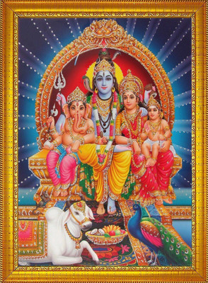 CDM SHIV PARIWAR GOLDEN PHOTO Religious Frame