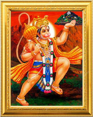 NDFRAME Hanuman ji /Bajrangbali photo frame Laminated (9.5x11.5inches) Religious Frame