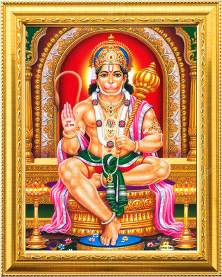 NDFRAME Hanuman ji /Bajrangbali photo frame Laminated (9.5x11.5inches) Religious Frame
