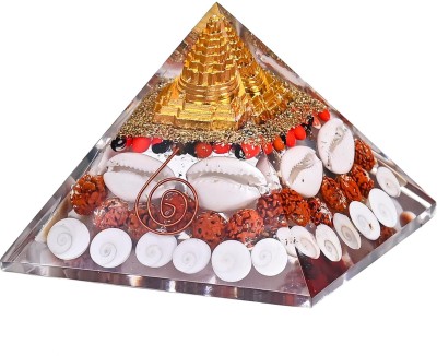 SJ TRADERS Crystal Pyramid for Home and Office|| Wealth Good Luck || Prosperity - 3 Inch Decorative Showpiece  -  8 cm(Crystal, Clear)