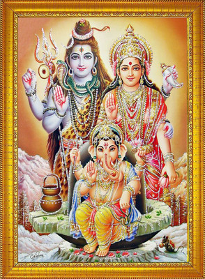CDM SHIV PARIWAR GOLDEN PHOTO Religious Frame