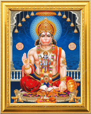 NDFRAME Hanuman ji /Bajrangbali photo frame Laminated (9.5x11.5inches) Religious Frame