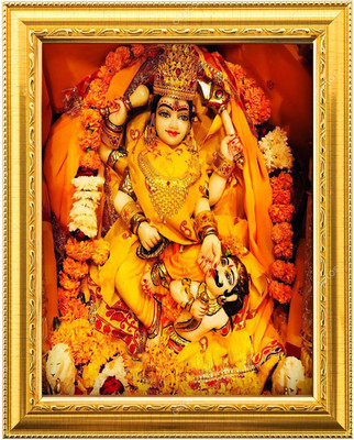 Sarvasiddhanta Arts baglamukhi mata Photo Frame Laminated (6 x8 inches) Religious Frame