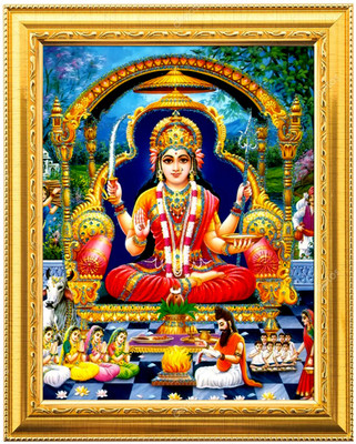 Sarvasiddhanta Arts santoshi Mata Photo Frame with Laminated(6 x 8 inches) Religious Frame
