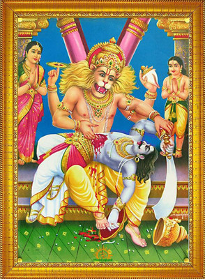 Diyansh Enterprises Lord Narsimha Photo Frame Religious Frame