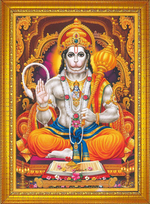 Diyansh Enterprises HANUMAN JI GOLDEN PHOTO Religious Frame